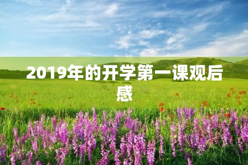 2019年的开学第一课观后感