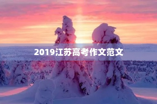 2019江苏高考作文范文