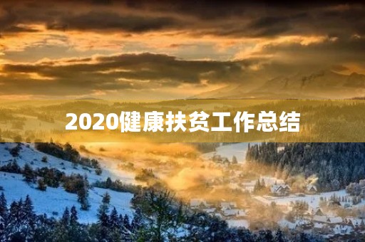 2020健康扶贫工作总结