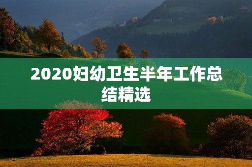 2020妇幼卫生半年工作总结精选