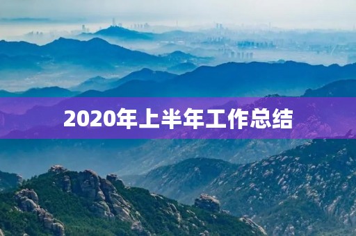 2020年上半年工作总结