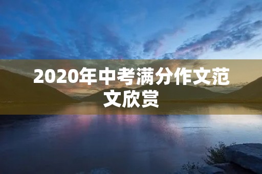 2020年中考满分作文范文欣赏