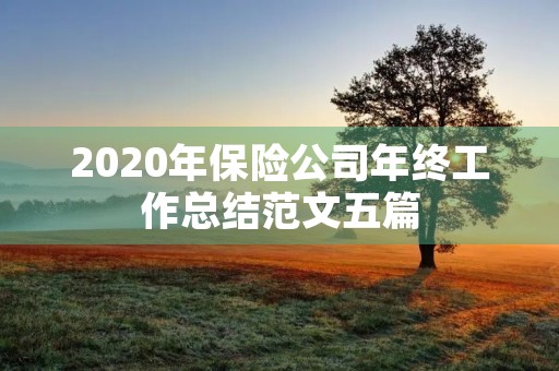 2020年保险公司年终工作总结范文五篇