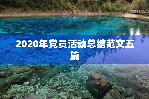2020年党员活动总结范文五篇 2020年党员活动总结范文五篇