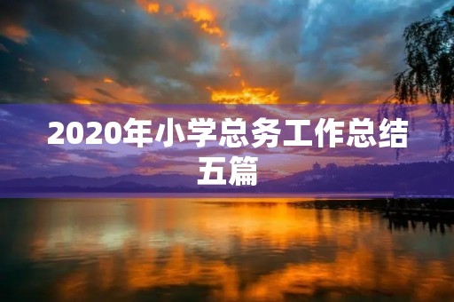 2020年小学总务工作总结五篇