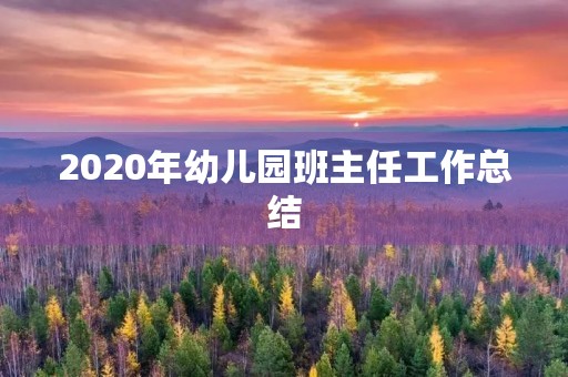 2020年幼儿园班主任工作总结