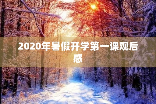 2020年暑假开学第一课观后感