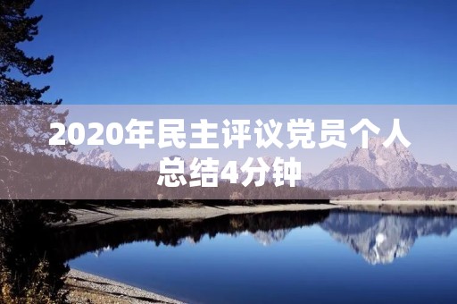 2020年民主评议党员个人总结4分钟