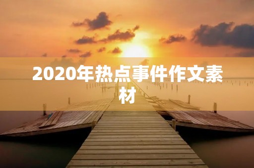 2020年热点事件作文素材