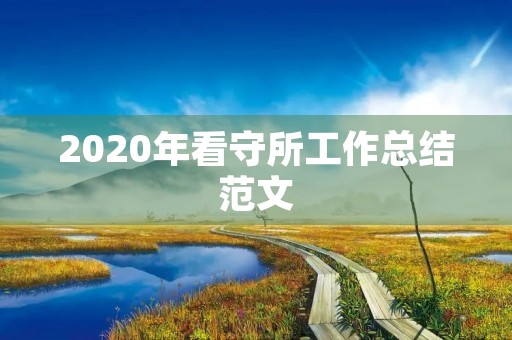 2020年看守所工作总结范文 2020年看守所工作总结范文