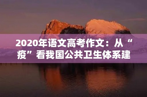 2020年语文高考作文:从“疫”看我国公共卫生体系建设 2020年语文高考作文:从“疫”看我国公共卫生体系建设