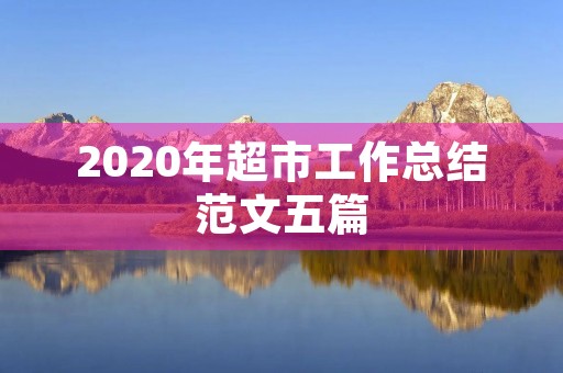 2020年超市工作总结范文五篇