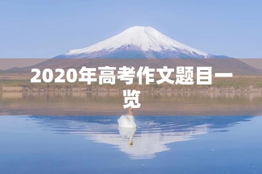 2020年高考作文题目一览