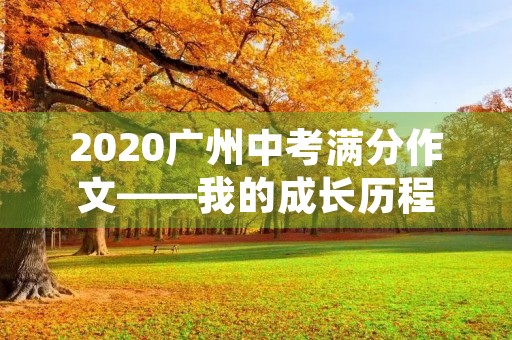 2020广州中考满分作文——我的成长历程 2020广州中考满分作文——我的成长历程