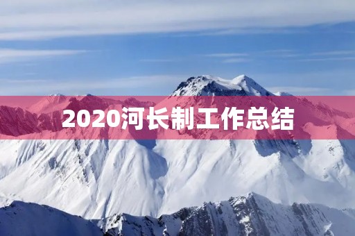 2020河长制工作总结
