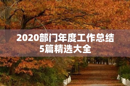 2020部门年度工作总结5篇精选大全