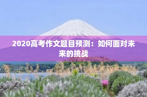 2020高考作文题目预测：如何面对未来的挑战
