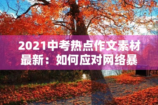 2021中考热点作文素材最新：如何应对网络暴力