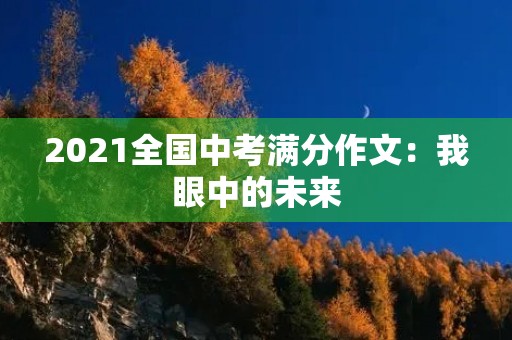 2021全国中考满分作文：我眼中的未来