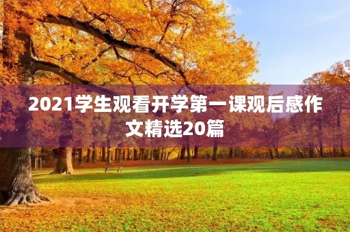2021学生观看开学第一课观后感作文精选20篇