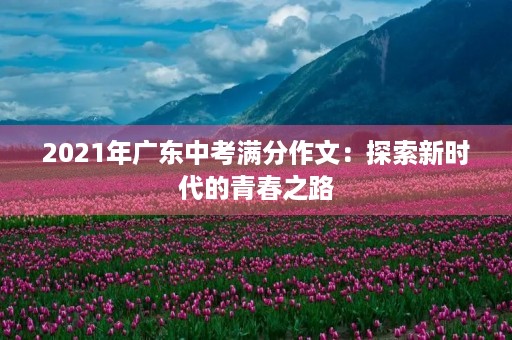 2021年广东中考满分作文：探索新时代的青春之路