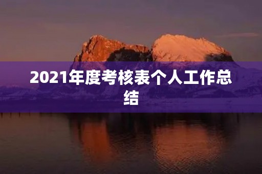 2021年度考核表个人工作总结