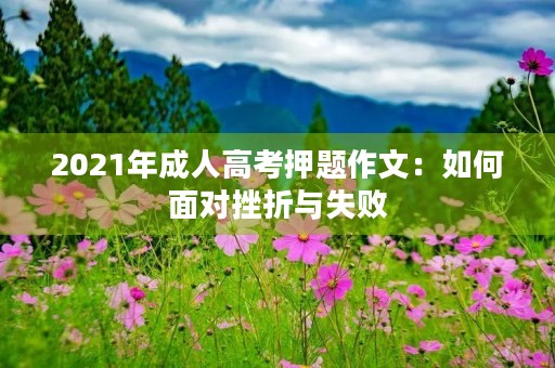 2021年成人高考押题作文：如何面对挫折与失败