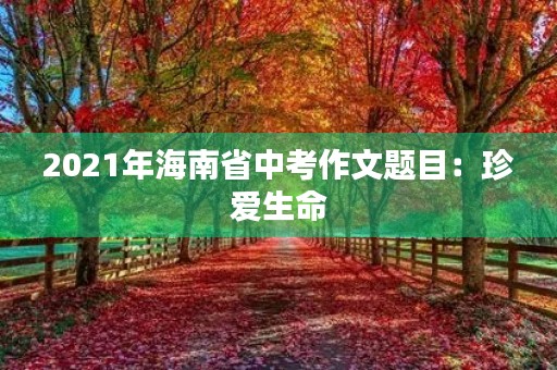 2021年海南省中考作文题目：珍爱生命，从我做起