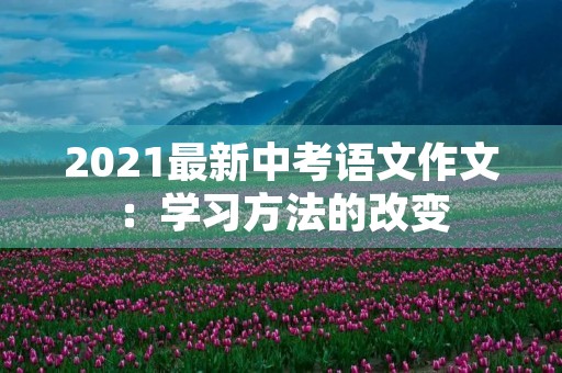 2021最新中考语文作文：学习方法的改变