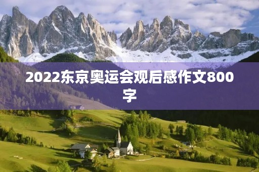 2022东京奥运会观后感作文800字