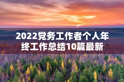 2022党务工作者个人年终工作总结10篇最新