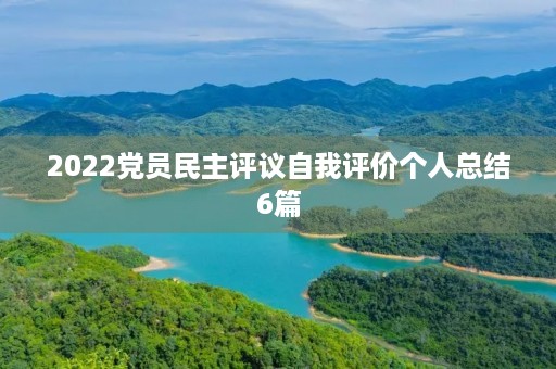 2022党员民主评议自我评价个人总结6篇