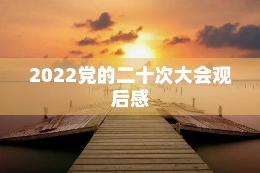 2022党的二十次大会观后感