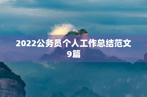 2022公务员个人工作总结范文9篇