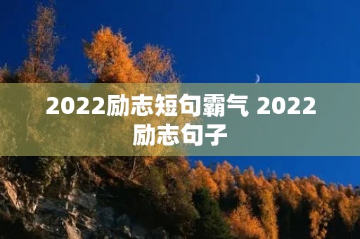 2022励志短句霸气 2022励志句子