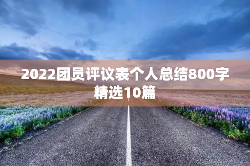 2022团员评议表个人总结800字精选10篇