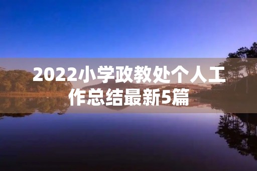 2022小学政教处个人工作总结最新5篇