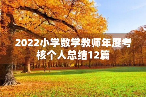 2022小学数学教师年度考核个人总结12篇