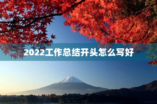 2022工作总结开头怎么写好