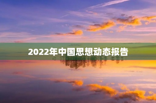 2022年中国思想动态报告 2022年中国思想动态报告
