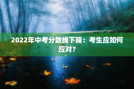 2022年中考分数线下降：考生应如何应对？