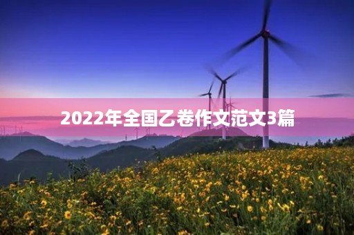 2022年全国乙卷作文范文3篇 2022年全国乙卷作文范文3篇