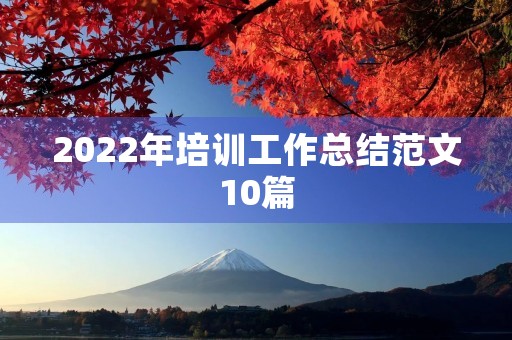 2022年培训工作总结范文10篇