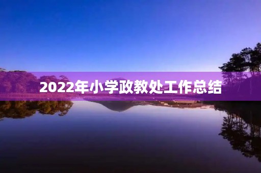 2022年小学政教处工作总结 2022年小学政教处工作总结