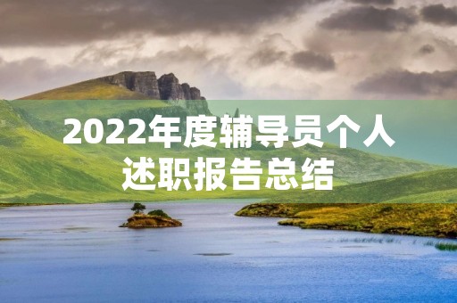 2022年度辅导员个人述职报告总结 2022年度辅导员个人述职报告总结