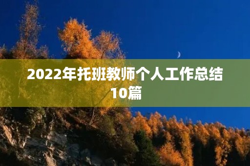 2022年托班教师个人工作总结10篇