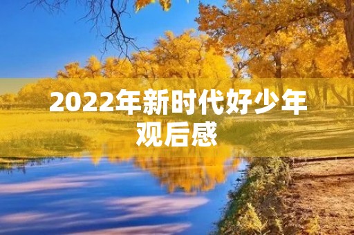 2022年新时代好少年观后感
