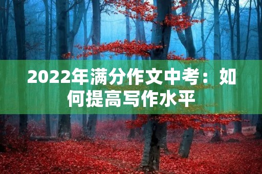 2022年满分作文中考:如何提高写作水平 2022年满分作文中考:如何提高写作水平