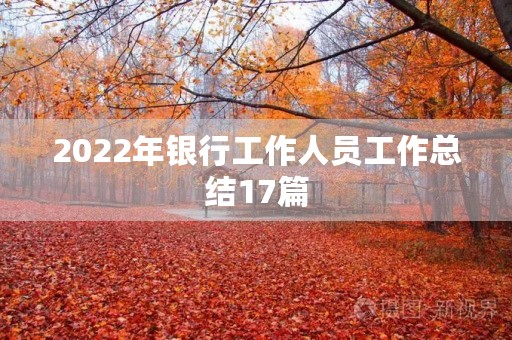 2022年银行工作人员工作总结17篇 2022年银行工作人员工作总结17篇