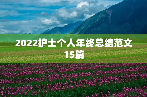 2022护士个人年终总结范文15篇